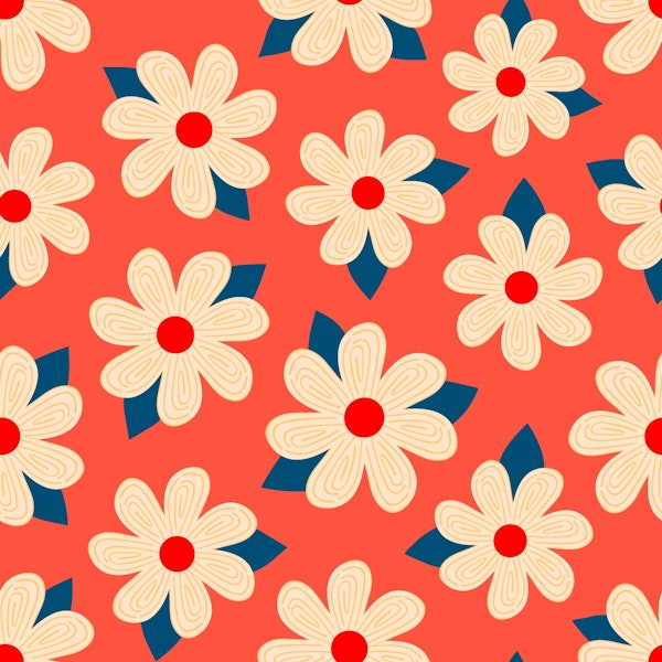 Spiraling Flowers | Red