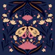 Folk Art Moth Purple and Cream