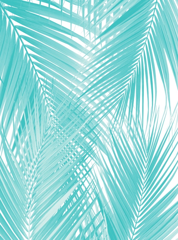 Soft Turquoise Palm Leaves 3
