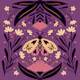 Folk Art Moth plum and cream