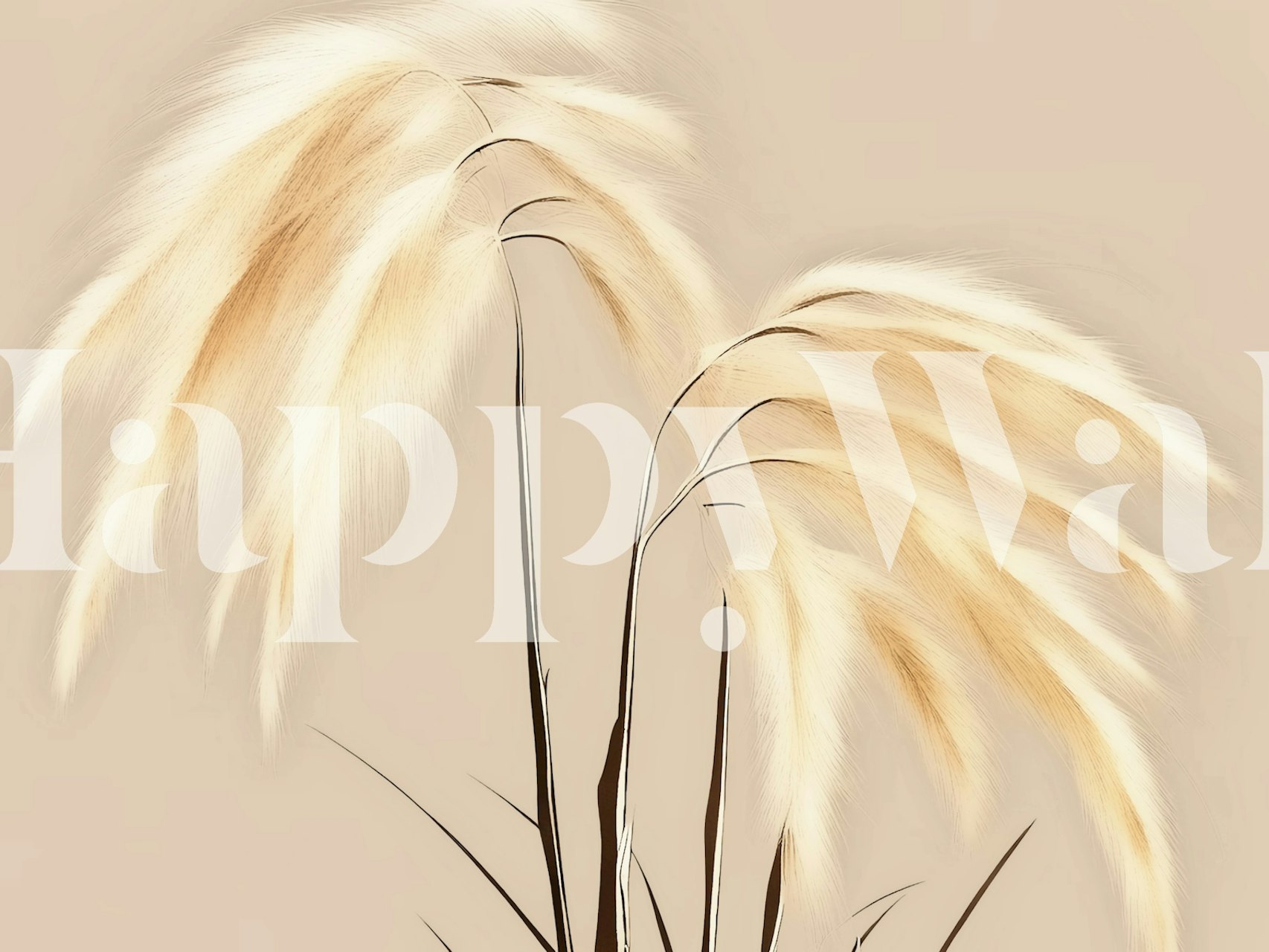 Pampas Grass tapeta v klidném pokoji