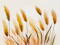 Pampas Grass Reed Art Neutral wallpaper
