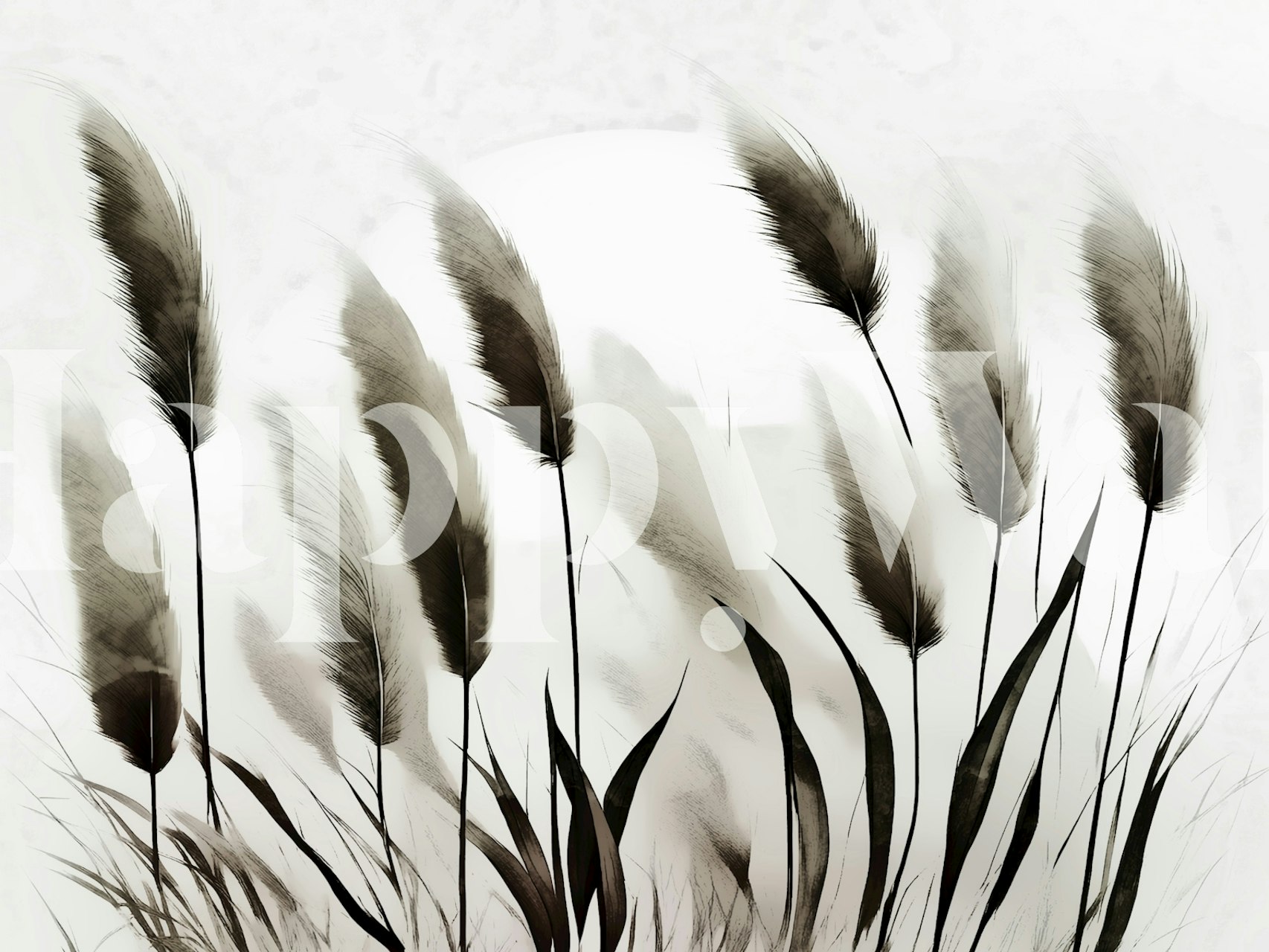 Papier peint Painted Grass Art dans une pièce