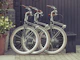 Bicycles parked along the street