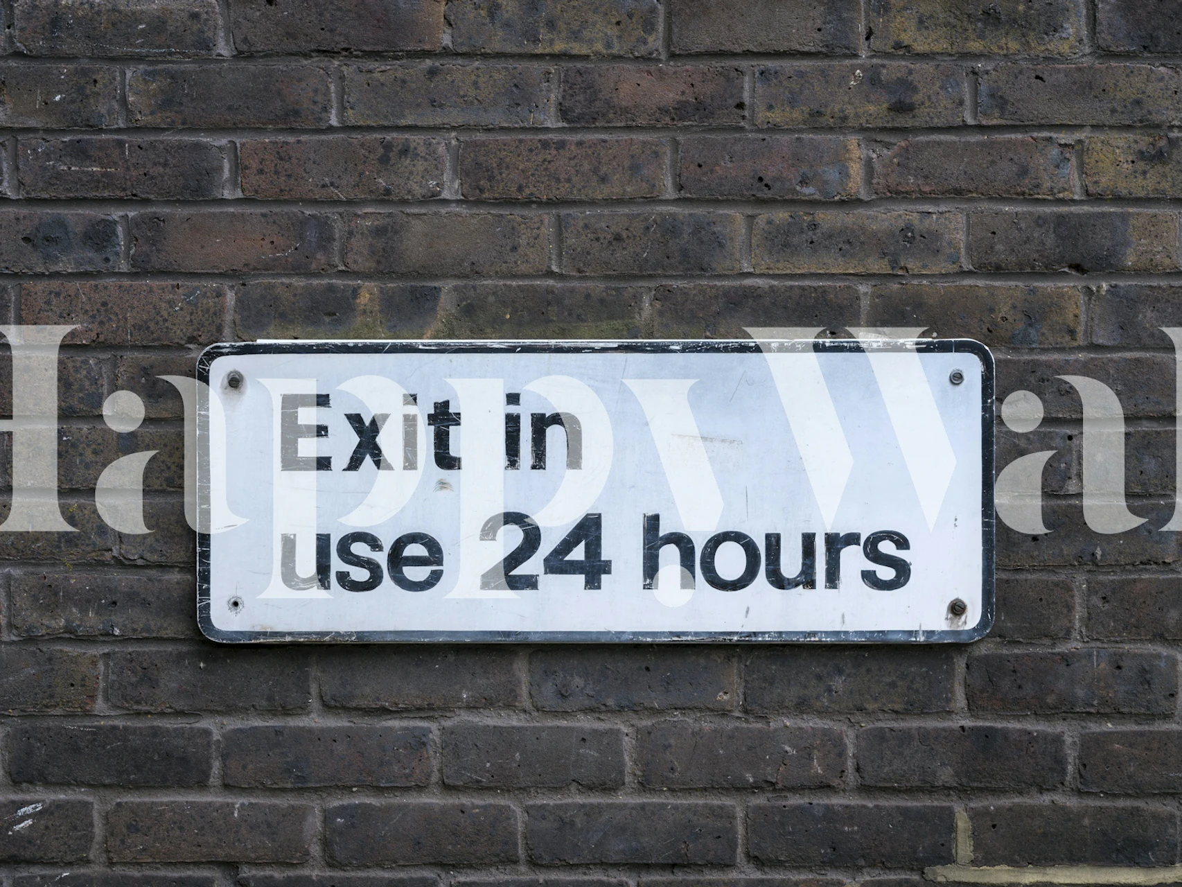 Sign board design on brick wall