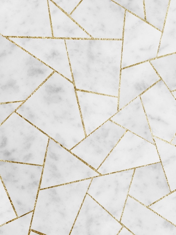 White Marble Gold Geometric 1