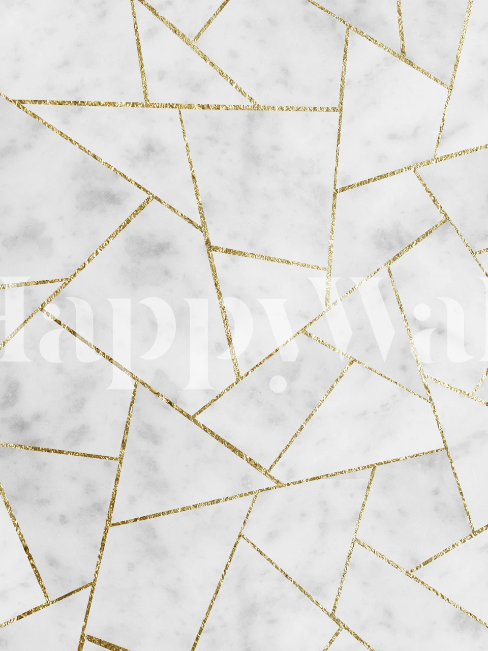 White marble gold geometric wallpaper design