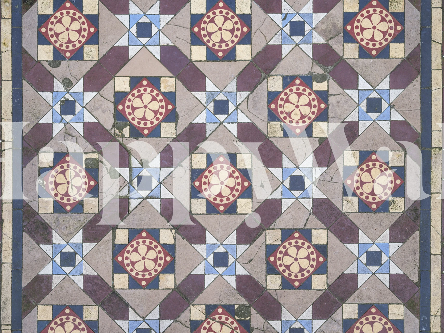 Mosaic Tile wallpaper in a room setting