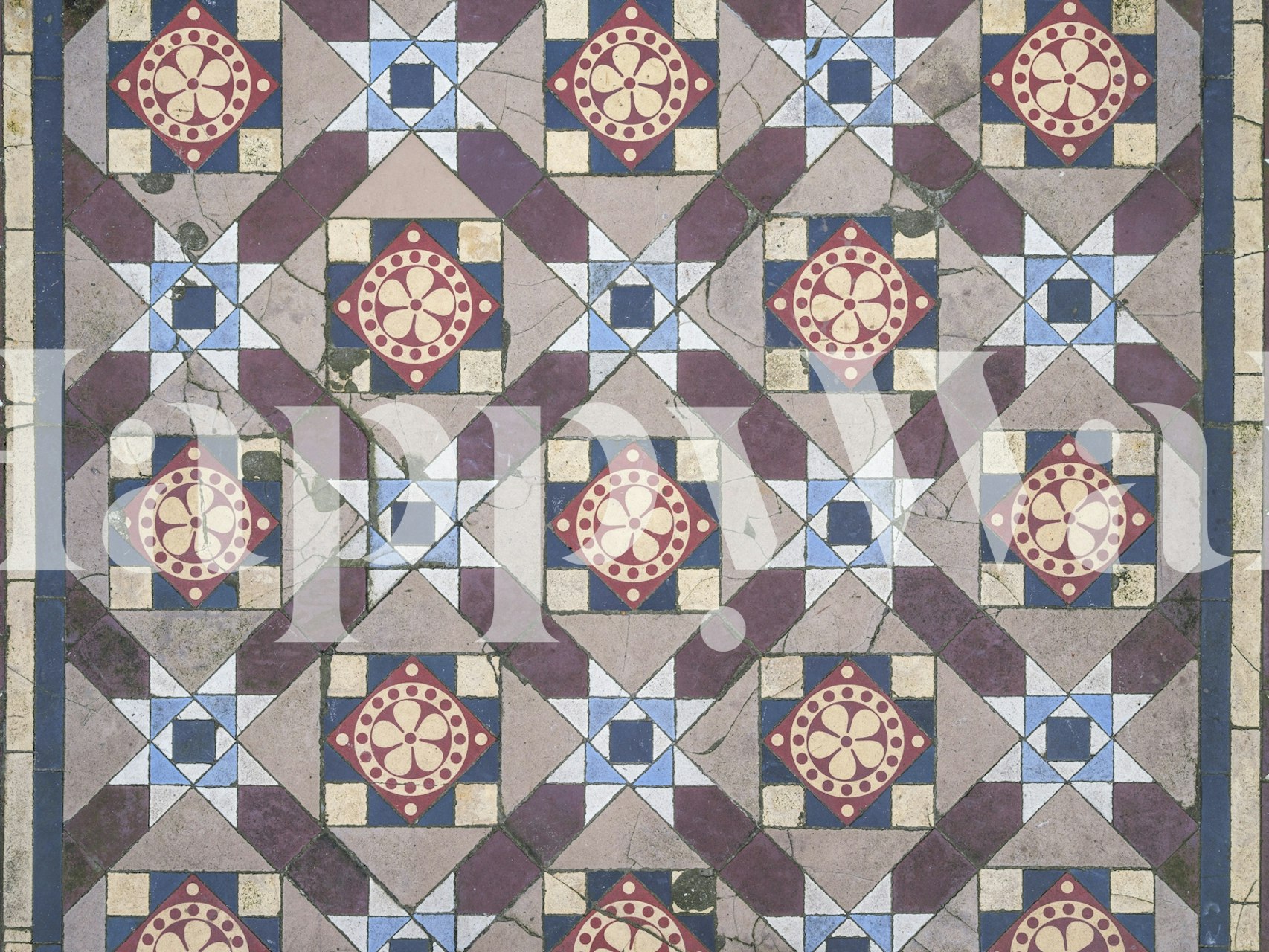 Mosaic Tile wallpaper in a room setting