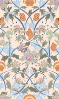 Beach thistle and shells soft peach behang