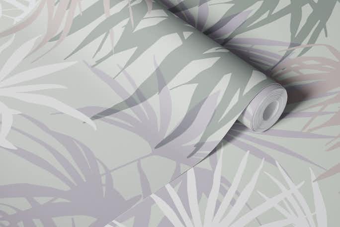 Breezy Desert - Palm fronds greywallpaper roll