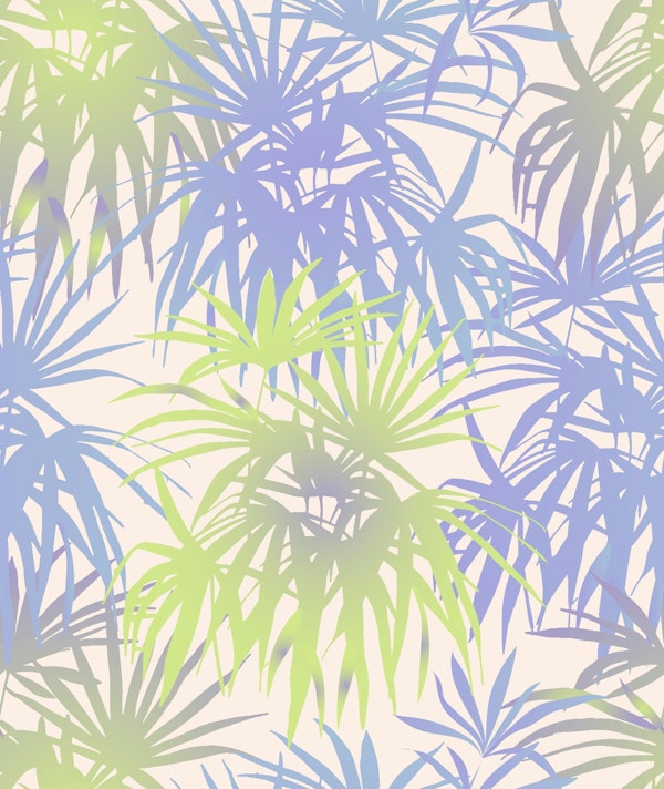 Palmfrond green blue
