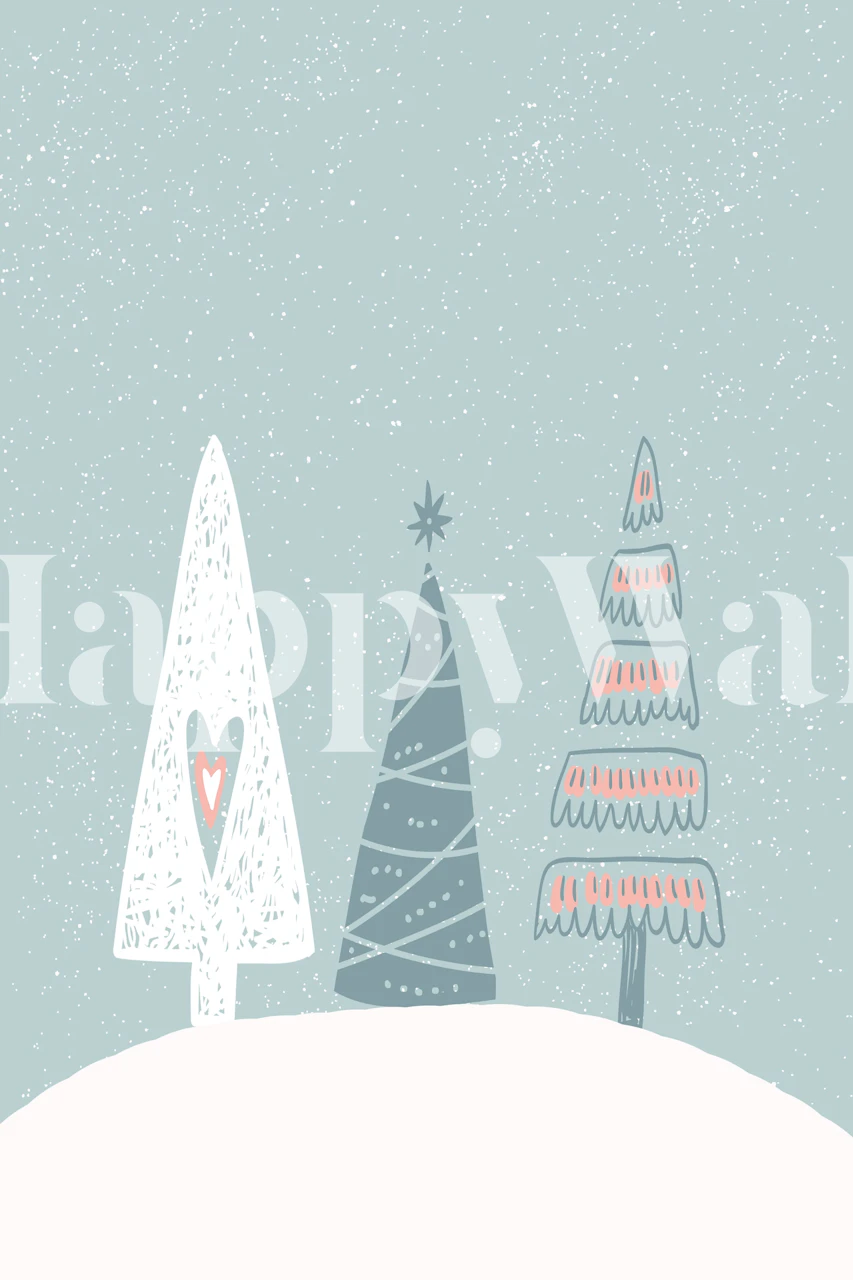 Winter Trees wallpaper design in a room
