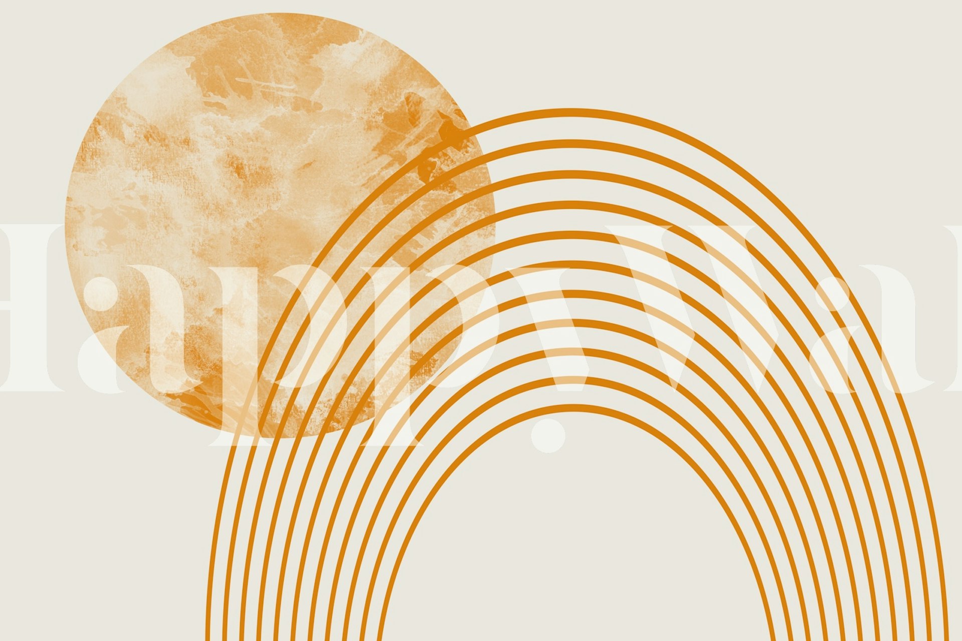 Mid Century Bauhaus minimalist wallpaper design