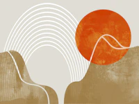 Arch Circle Line Art Sunshine tapete