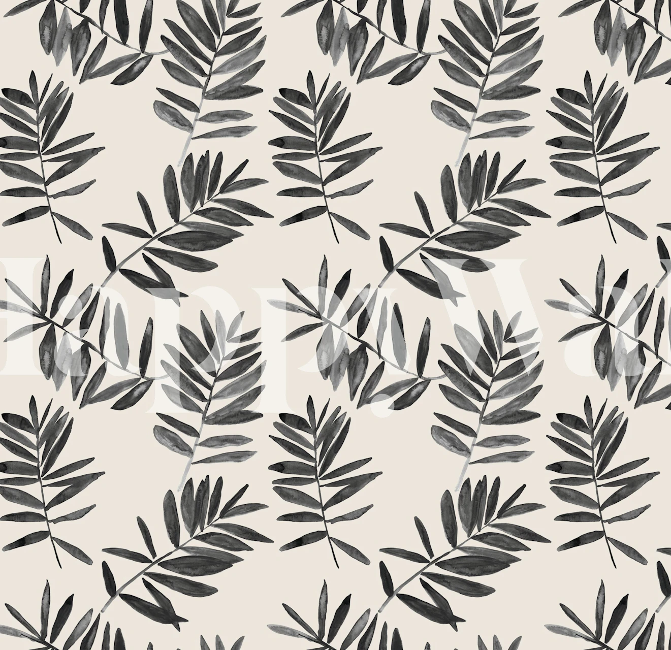 Black watercolor branches on light background wallpaper