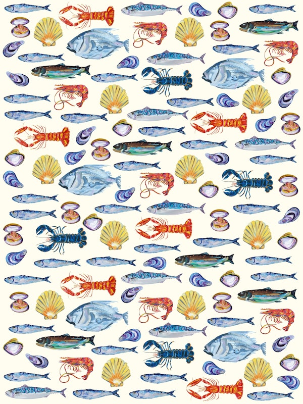 Deep Ocean Fish Scene Pattern