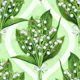 Bouquet of lily of the valley on green