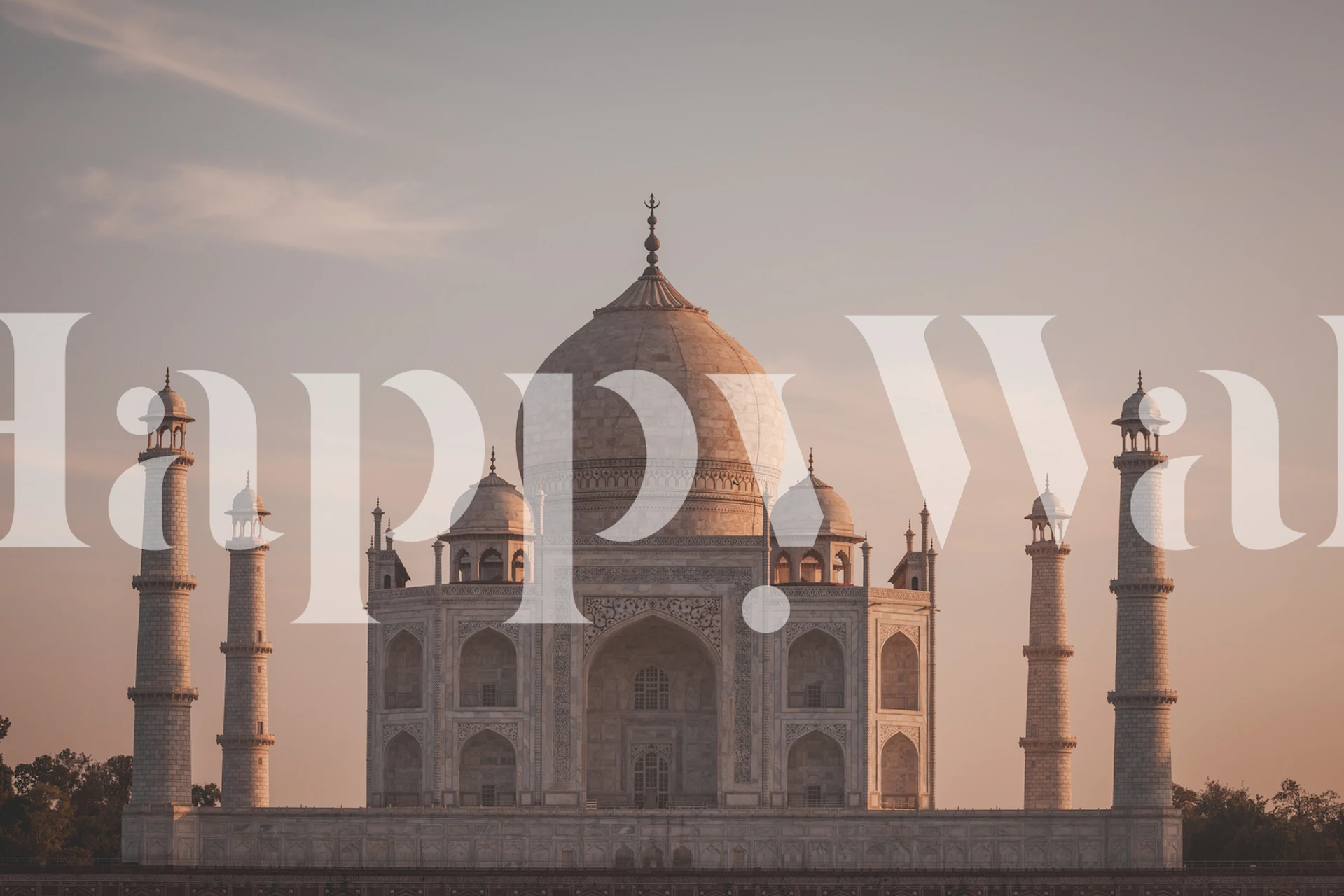 Taj Mahal architectural landmark in soft tones wallpaper