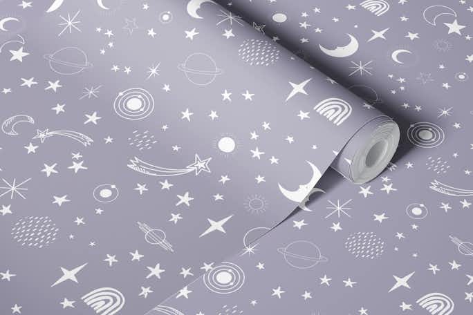 Celestial Space Astros Lux Lilacwallpaper roll