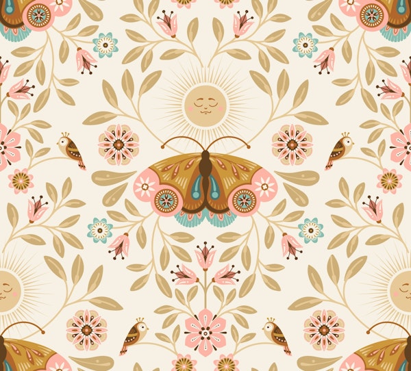 Lunar Moth Meadow, white