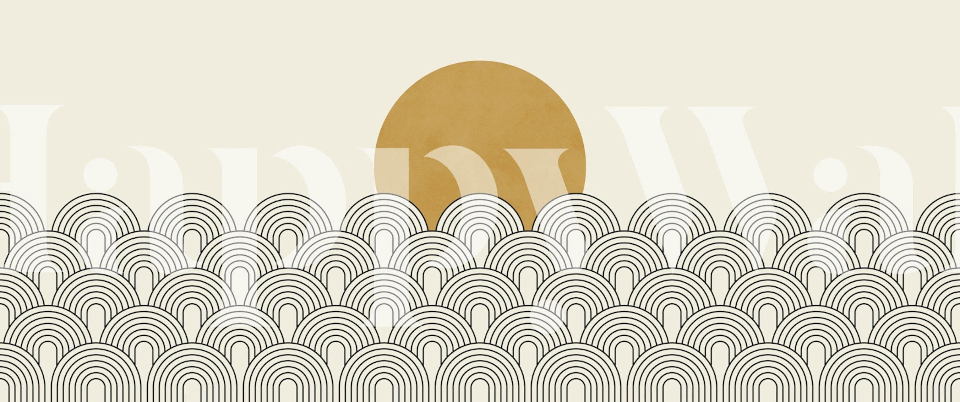 Papier peint à motif géométrique abstrait avec motif de geometrisk sunset