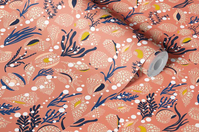 Under the sea peach – beauty of our oceanswallpaper roll