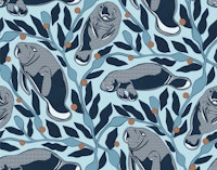 Blue Manatees (Large) ταπετσαρία