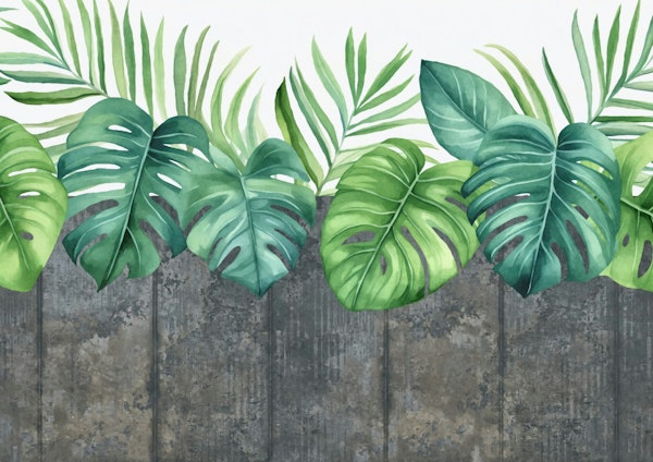 Urban Jungle Monstera And Palm Leaf