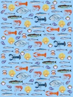 Fishes Ocean Scene on Blue papel pintado