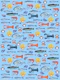 Fishes Ocean Scene on Blue