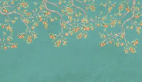 Turquoise Tangerine Garden wallpaper