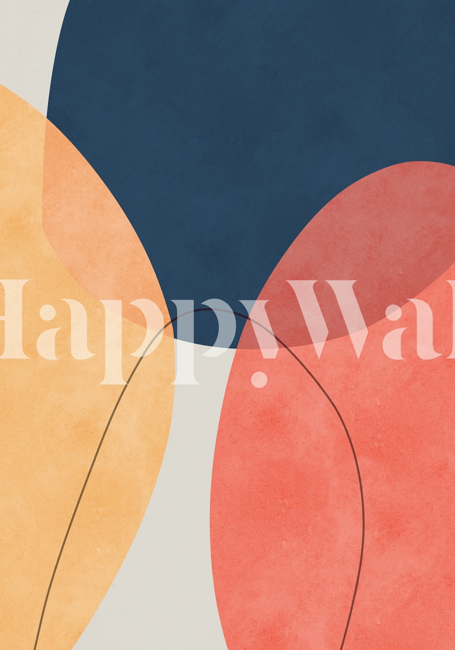 Colorful abstract shapes Tapete in einem Raum