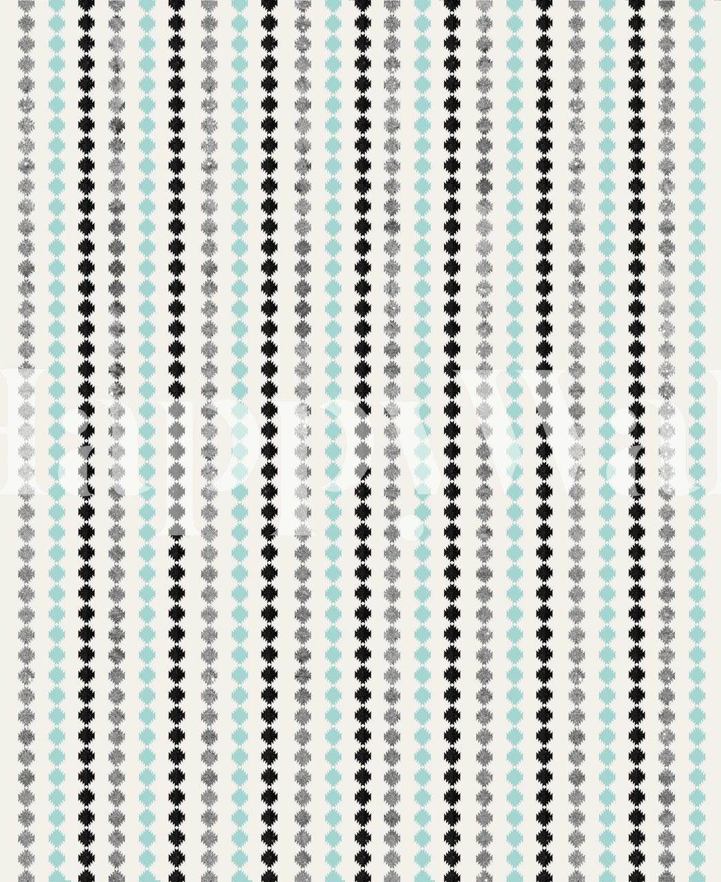 Tribal Boho Pattern 1 vægmaleri med et jordnært prik- og linjedesign