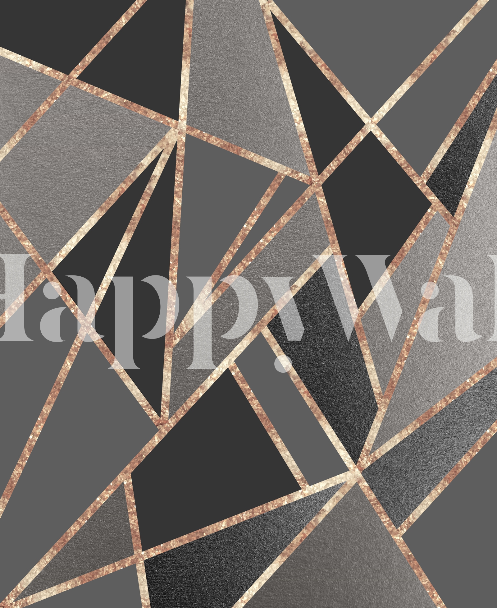 Classic Gray Rose Gold Geo 11 Wallpaper - Happywall