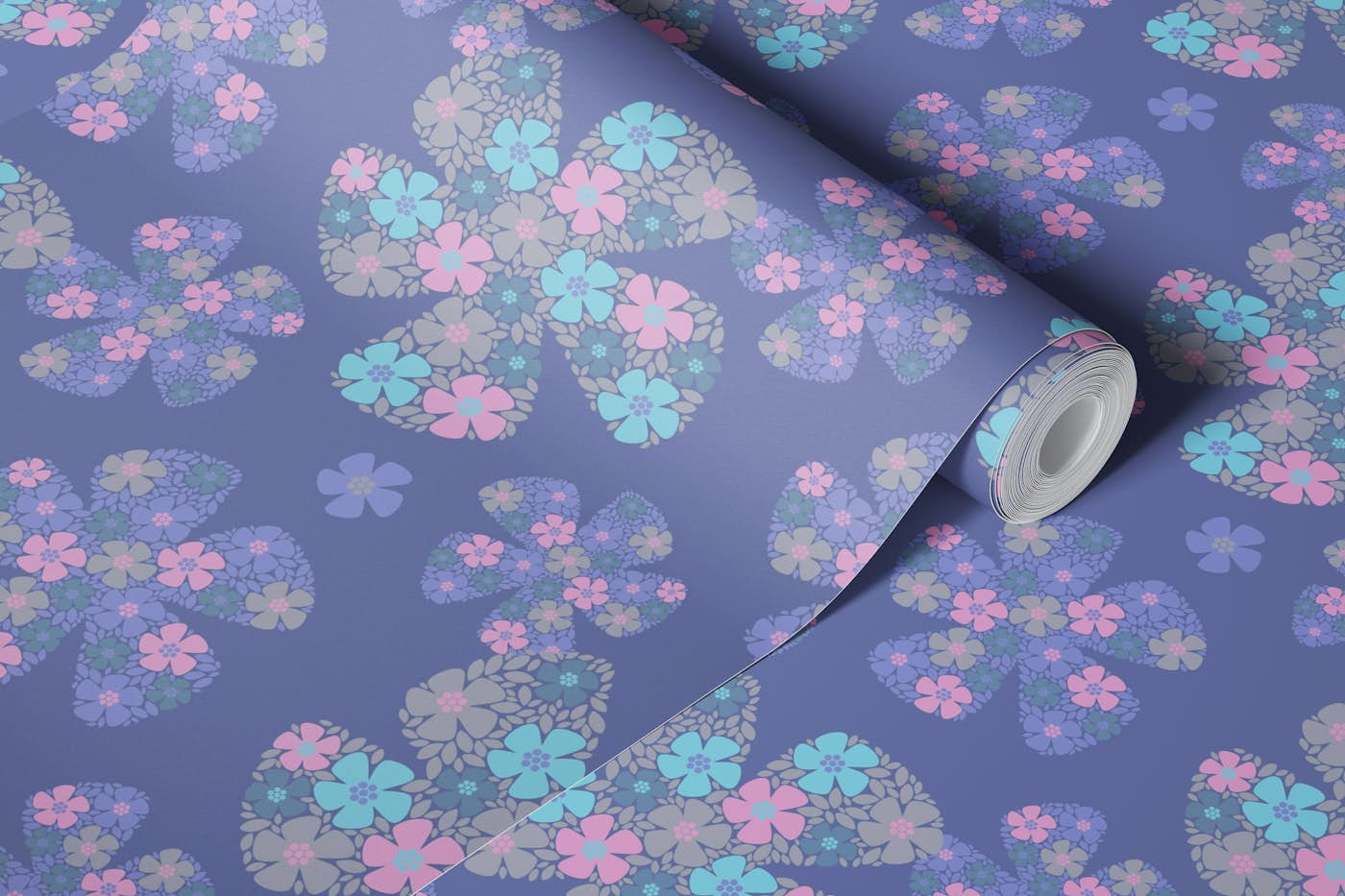 MOONLIGHT GLOW Fantasy Floral Purple Pink wallpaper roll