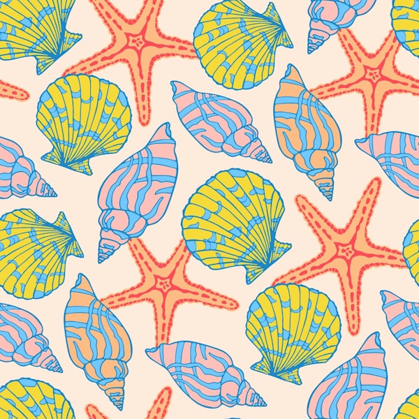 SEASHELLS BY THE SEASHORE Beach Shells Multi