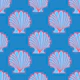 COCKLES Scallop Coastal Beach Seashells Blue