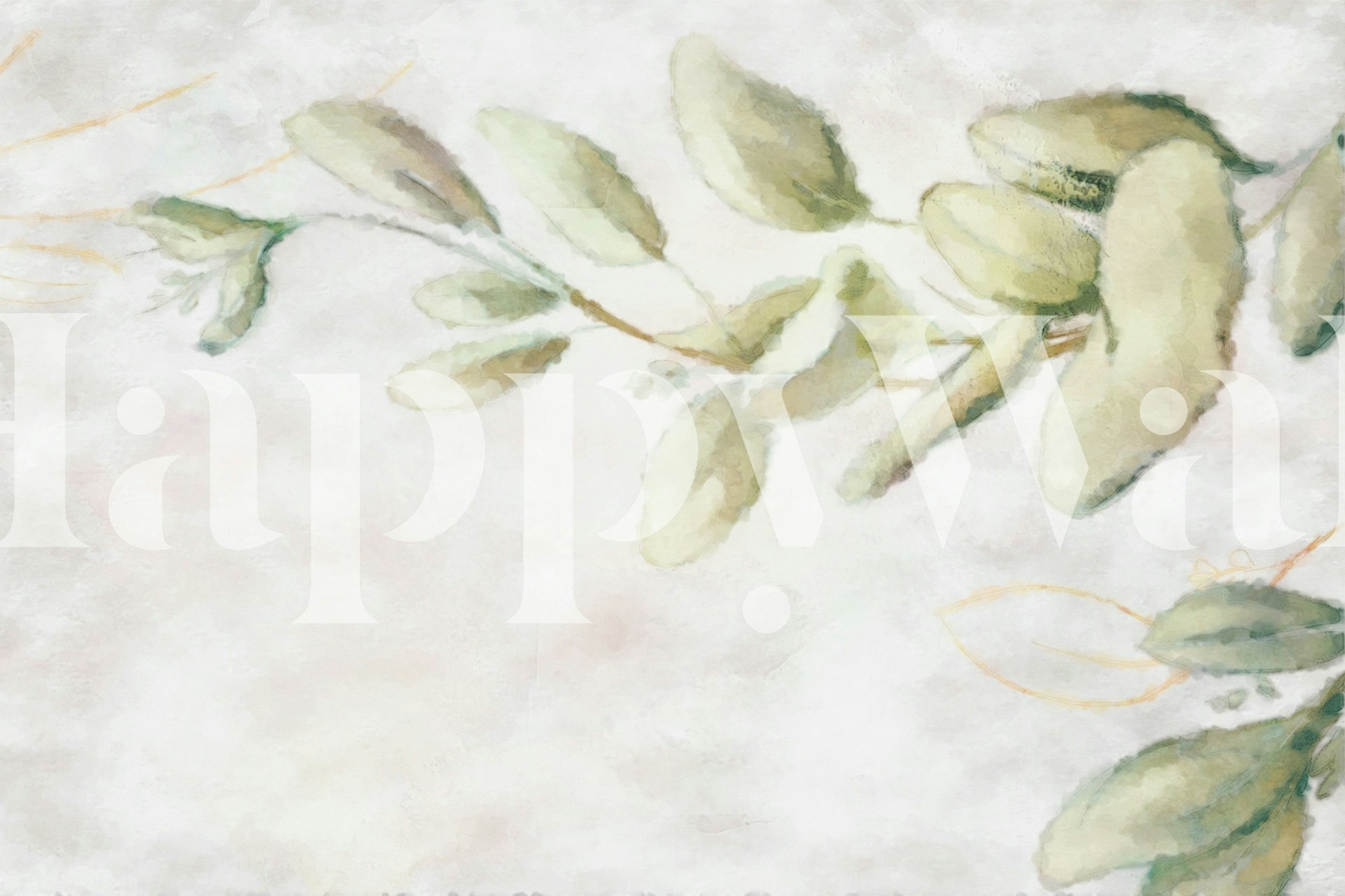 Soft Calm Neutral Leaves wzór tapet