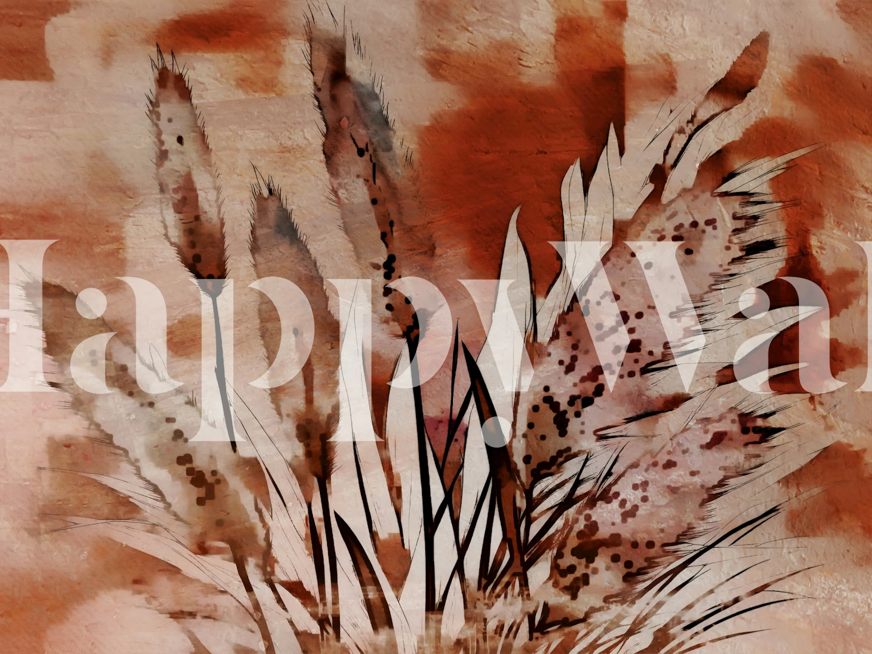 Wild Pampas Grass wallpaper in a room