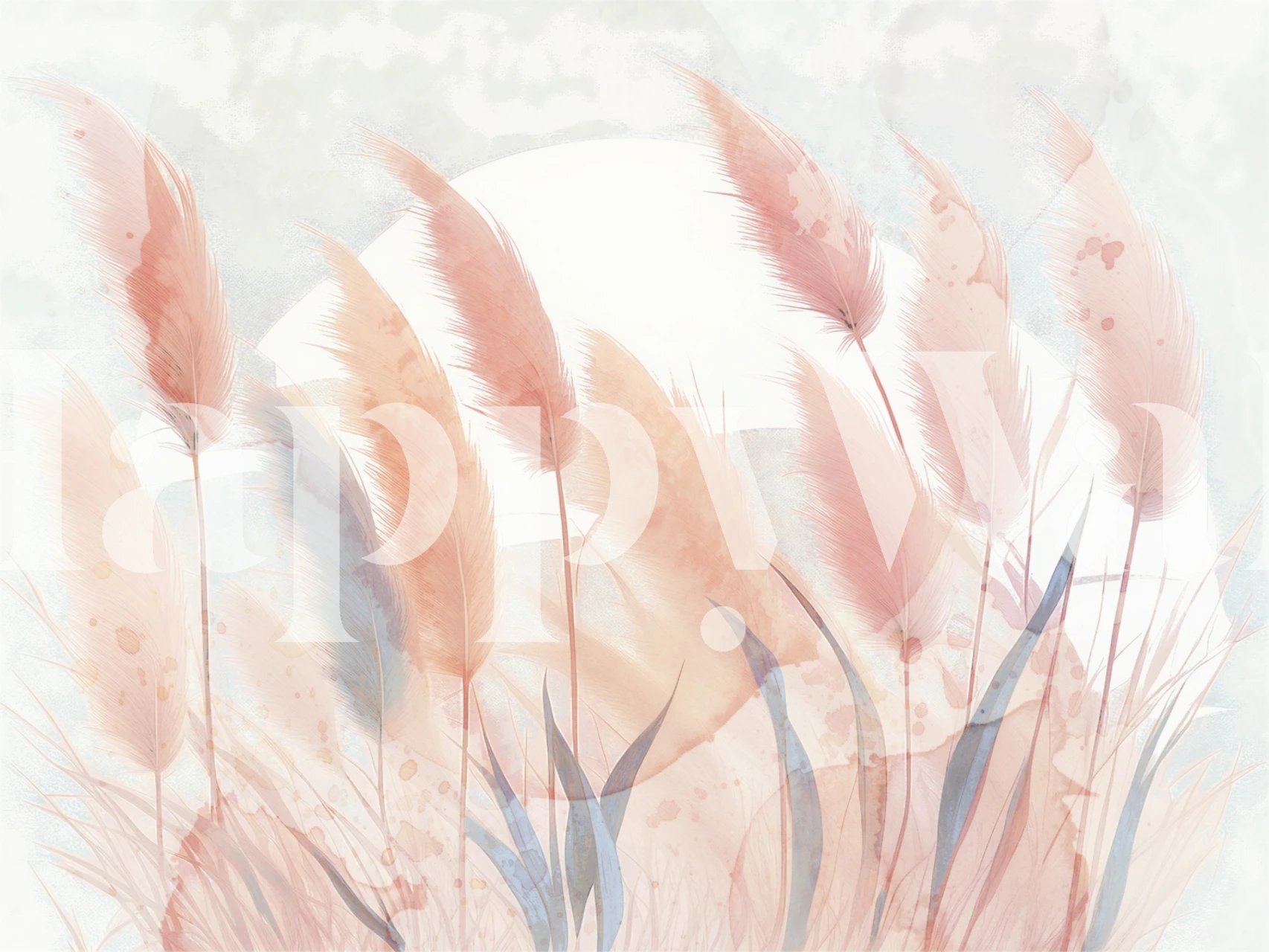 Papel pintado Gentle Grass Meadow en una habitación