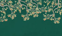 Dark Emerald Tangerine Garden wallpaper