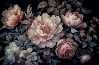 Moody Baroque Opulent Flower Reverie wallpaper