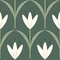 Classical simple flowers sage tapete