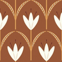 Classical simple flowers terracotta small tapete