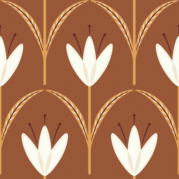 Classical simple flowers terracotta small