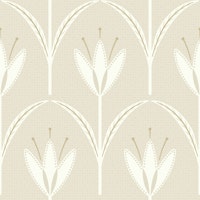 Classical simple flowers off white small tapete