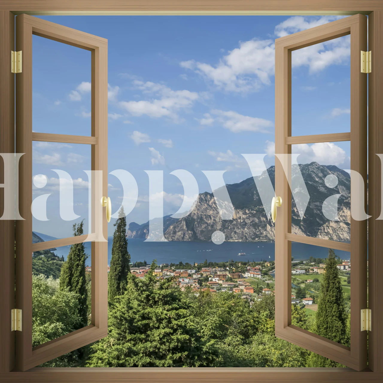 Wallpaper featuring a view over Lake Garda
