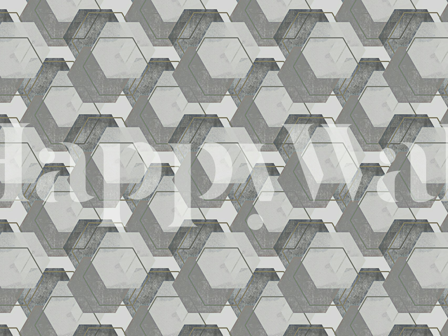 Geometric hexagon shapes in muted grey tones wallpaper