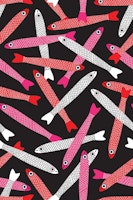 ANCHOVIES Retro Fish Tossed Black wallpaper